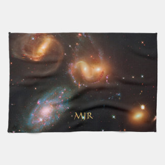 Monogram Stephans Quintet deep space star galaxies Kitchen Towel