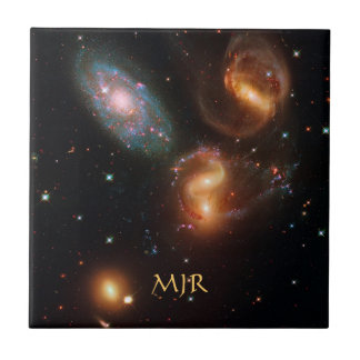 Monogram Stephans Quintet deep space star galaxies Tile