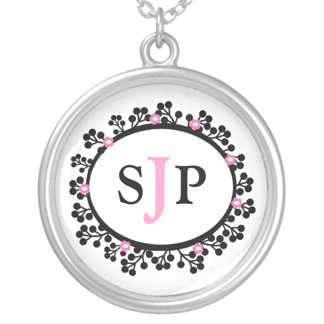 Monogram Sterling Silver Necklace (Front)