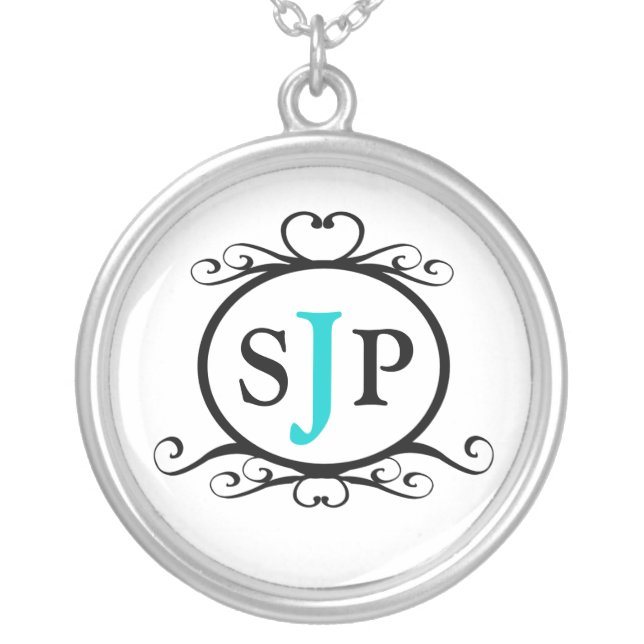 Monogram Sterling Silver Necklace (Front)