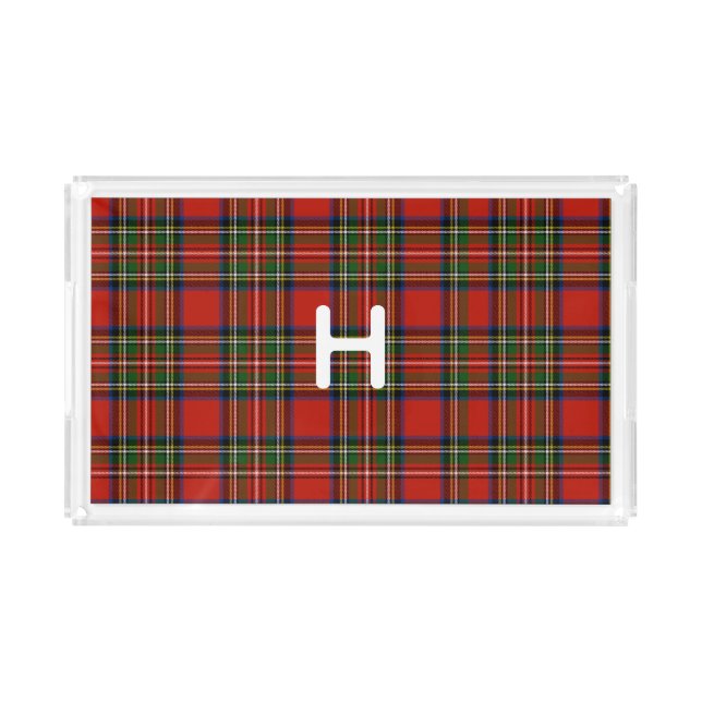 Monogram Stewart Plaid Acrylic Tray (Front)