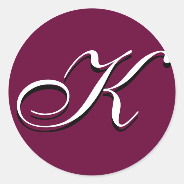 Monogram Sticker - "K" Customizable (Front)