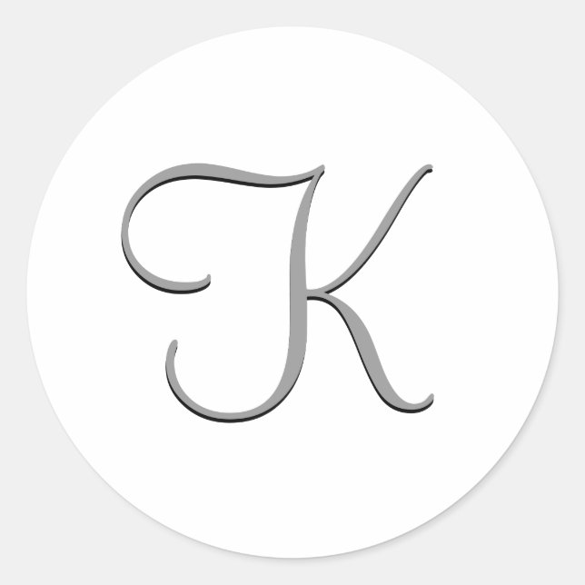 Monogram Sticker - "K" Customizable (Front)