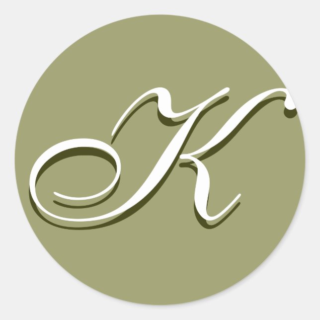 Monogram Sticker  K Pale Green (Front)