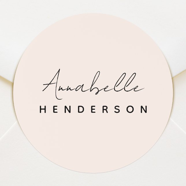 Monogram Sticker Roll | Blush Pink Bulk Label Seal (Elegant monogram envelope seals for everyday correspondence, special occasions or seasonal mail)