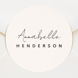 Monogram Sticker Roll   Ivory Cream Label Seals