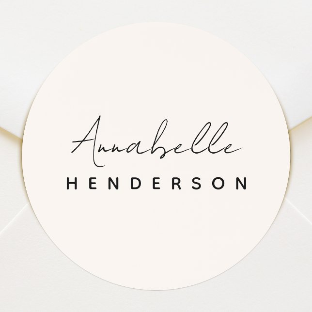 Monogram Sticker Roll | Ivory Cream Label Seals (Elegant monogram envelope seals for everyday correspondence, special occasions or seasonal mail)