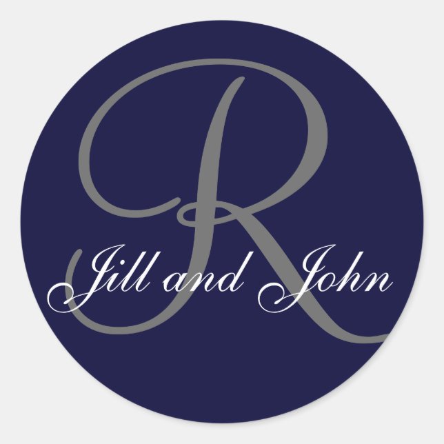 Monogram Stickers for Wedding Favours and Invites (Front)