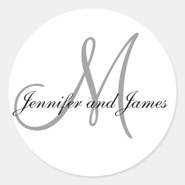 Monogram Stickers for Weddings Initial Names