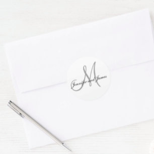 Monogram Stickers for Weddings Initial Names