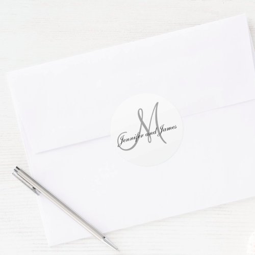 Monogram Stickers for Weddings Initial Names