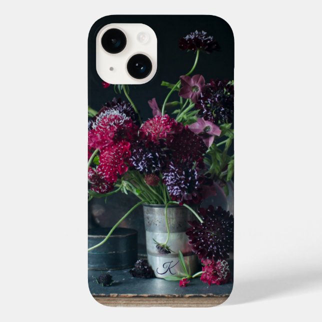 Monogram Still Life Flower with Book Case-Mate iPhone Case (Back)