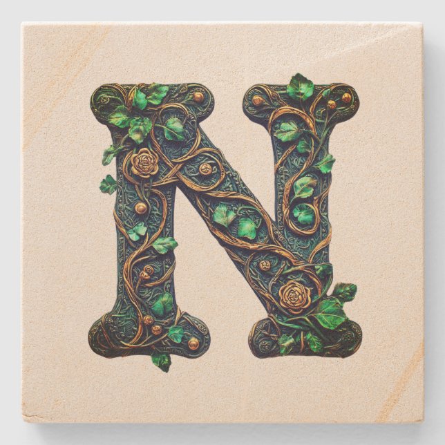 Monogram  stone coaster (Front)