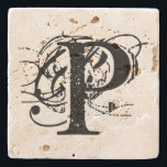 Monogram Stone Coaster<br><div class="desc">graphic art CHANGED THE LETTER TO PERSONALIZE FOR YOU OR FOR A GIFT</div>