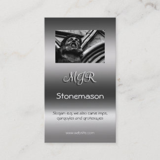 Monogram, Stonemason Business, metallic-effect Business Card