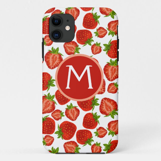 Monogram Strawberries Strawberry iphone case (Back)