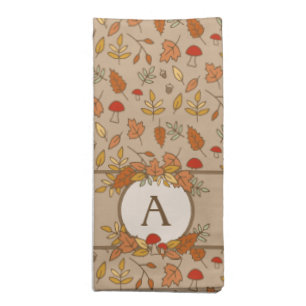Monogram Stripe Thanksgiving Fall Cloth Napkin