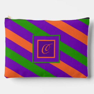 Monogram Striped Colorful & Vibrant Accessory Pouch