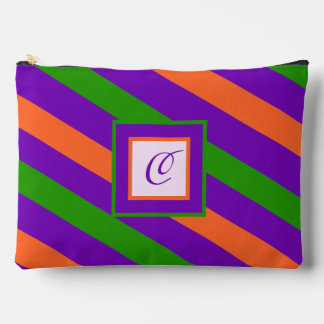 Monogram Striped Colorful & Vibrant Accessory Pouch