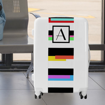 Monogram Striped Luggage by SewMosaic at Zazzle
