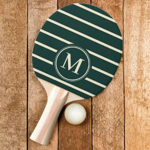Monogram Striped Sage Green Color Ping Pong Paddle