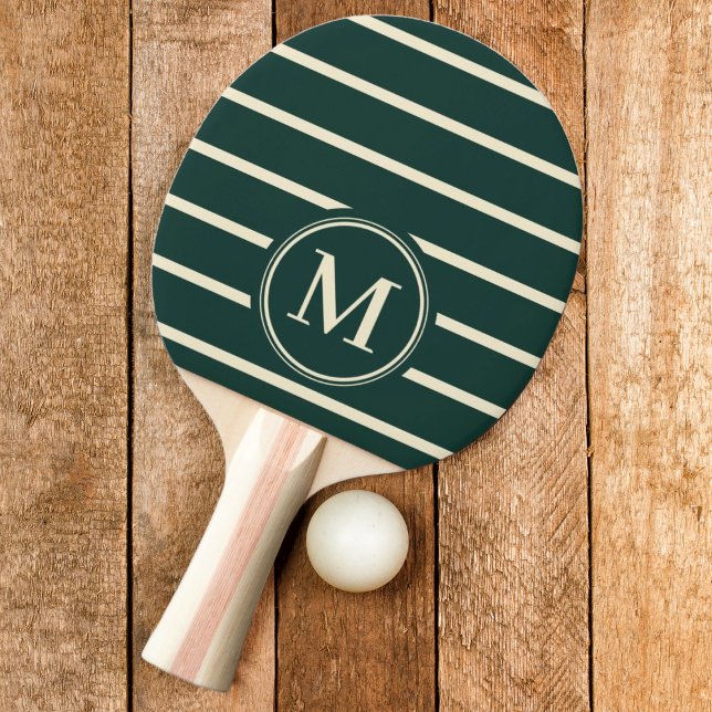 Monogram Striped Sage Green Color Ping Pong Paddle (Creator Uploaded)