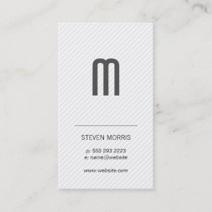 Monogram / Stripes (gray) Business Card