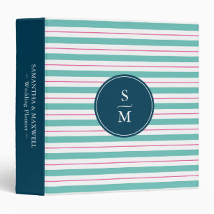 Monogram Stripes Wedding Planning Binder