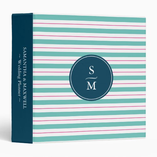 Monogram Stripes Wedding Planning Binder