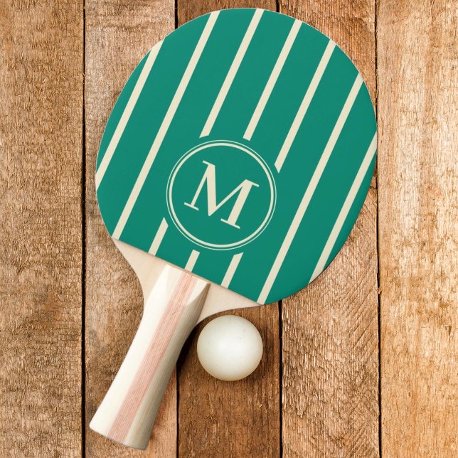 Monogram Striping Aqua Beach Breeze Color Ping Pong Paddle (Creator Uploaded)