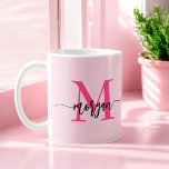 Monogram Stylish Modern Hot Pink Coffee Mug<br><div class="desc">Sip in style with our Monogram Stylish Modern Hot Pink Coffee Mug! Featuring a vibrant hot pink design, this mug is personalized with your monogram in a sleek, modern font for a chic and custom touch. Perfect for your morning coffee or tea, it combines fashionable aesthetics with everyday functionality. Crafted...</div>