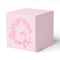 Monogram Stylish Modern Hot Pink Favor Boxes