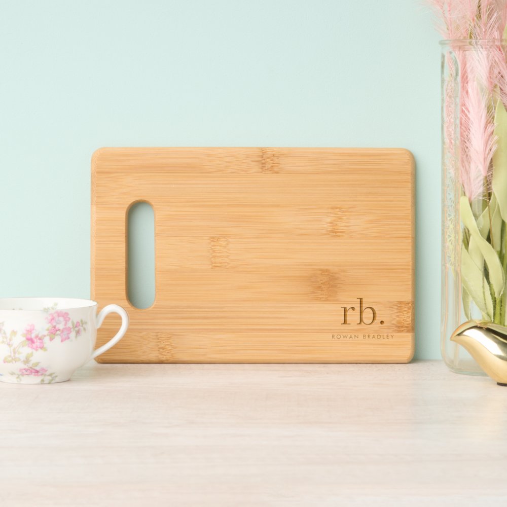 Disover Monogram Stylish Modern Minimalist Etched Cutting Board
