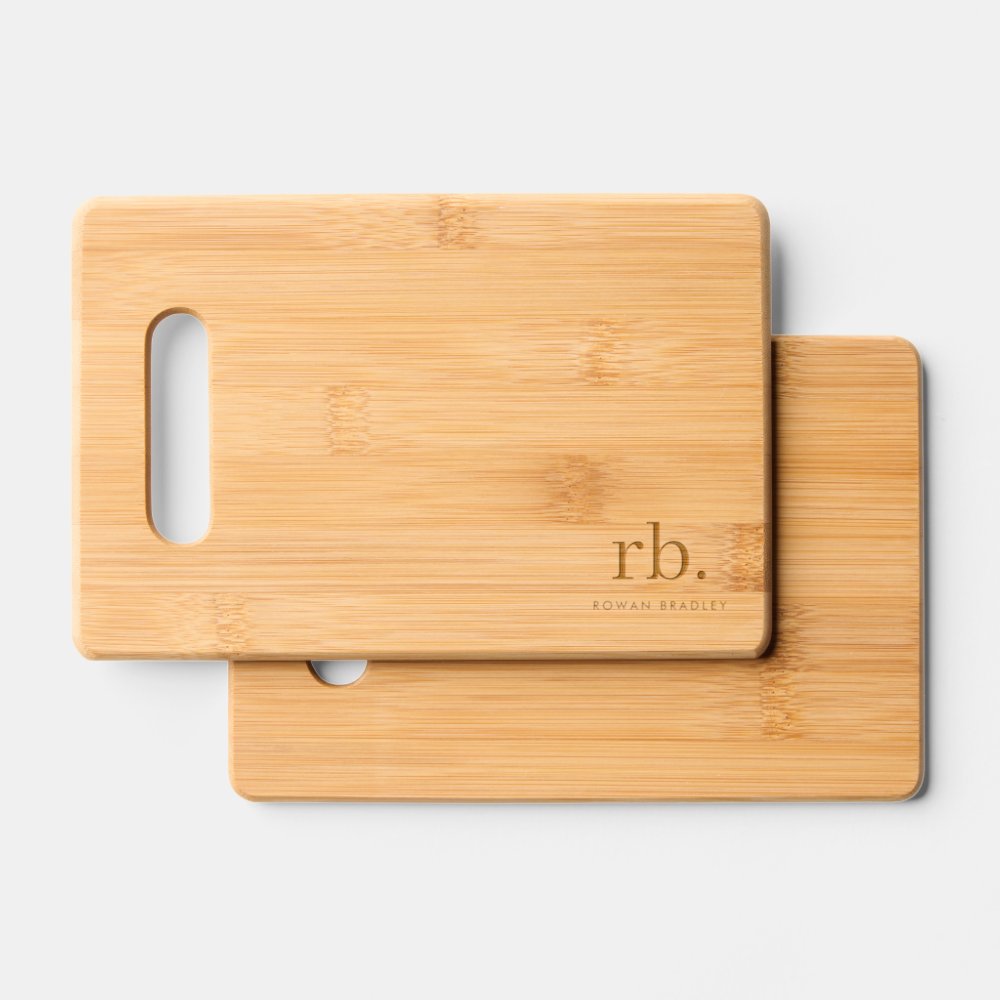 Disover Monogram Stylish Modern Minimalist Etched Cutting Board