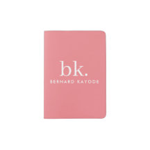 Monogram Stylish Modern Minimalist Passport Holder