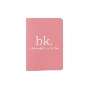 Monogram Stylish Modern Minimalist Passport Holder