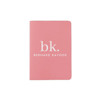 Monogram Stylish Modern Minimalist Passport Holder
