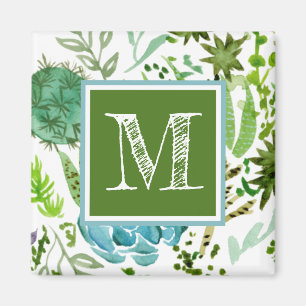 Monogram Succulent Field I Magnet