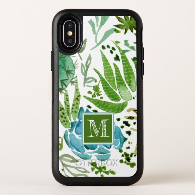 Monogram | Succulent Field I Otterbox iPhone Case (Back)