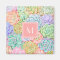Monogram Succulents Watercolor Colorful Pastel