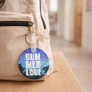 Monogram Summer Love with Date Keychain