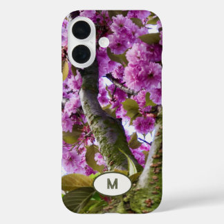 Monogram Summer Pink Blooming Tree Crown Photo - iPhone 16 Case