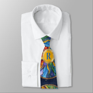 Monogram Sun Stained Glass Neck Tie
