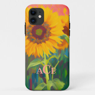 Monogram Sunflower Artwork iPhone 11 Case