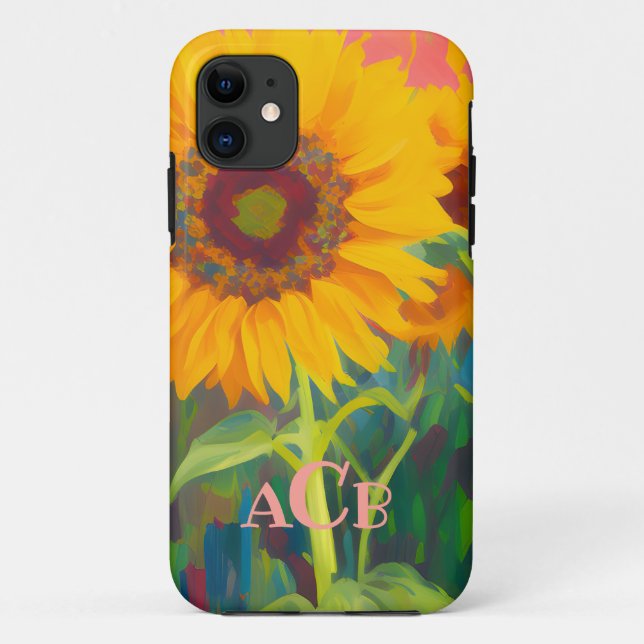 Monogram Sunflower Artwork  Case-Mate iPhone Case (Back)