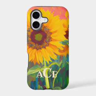 Monogram Sunflower Artwork iPhone 17 Case