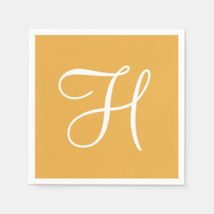 Monogram Sunflower Classy Colorful Paper Napkins