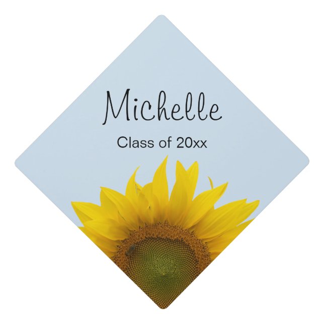 Monogram Sunflower Country Graduation Cap Topper (Front)