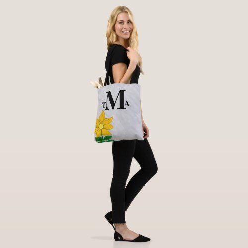 Monogram Sunflower Tote Bag