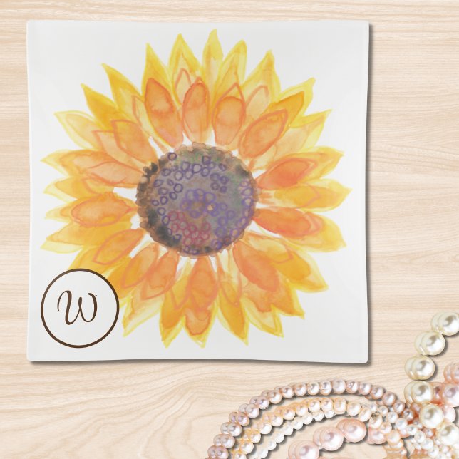 Monogram Sunflower Trinket Tray (Creator Uploaded)